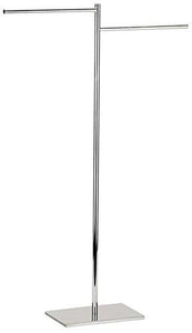 WS Bath Collections Iceberg Collection Double Towel Bar Stand, 31.5" High, Polished Chrome