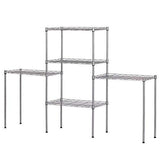 Buy 5 tier wire shelving units heavy duty adjustable stacking shelves storage rack organizer for laundry bathroom kitchen pantry us stock