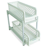 15" Versatile 2 Tier Portable Sliding Basket Drawers.