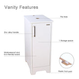 Kitchen u eway 13 inch white bathroom vanity and sink combo 1 5 gpm water save faucet solid brass pop up drain single small bathroom adjustable built in clapboard bt8w a7