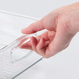 Storage organizer mdesign stackable plastic storage organizer container bin with handles for bathroom holds vitamins pills supplements essential oils medical supplies first aid supplies 3 high 8 pack clear