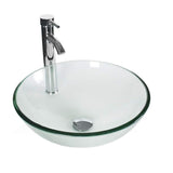 Select nice 24 bathroom vanity and sink combo stand cabinet mdf board cabinet tempered glass vessel sink round clear sink bowl 1 5 gpm water save chrome faucet solid brass pop up drain w mirror