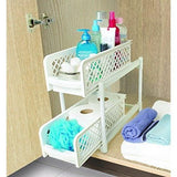 15" Versatile 2 Tier Portable Sliding Basket Drawers.