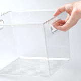 Shop mdesign plastic home storage basket bin with handles for organizing closets shelves and cabinets in bedrooms bathrooms entryways and hallways 4 pack clear