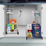 Kitchen secura pull out cabinet organizer professional kitchen and bathroom sink cabinet organizer with 2 tier sliding out shelves