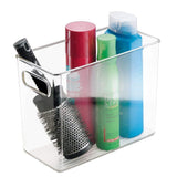 Cheap mdesign slim plastic storage container bin with handles bathroom cabinet organizer for toiletries makeup shampoo conditioner face scrubbers loofahs bath salts 5 wide 4 pack clear