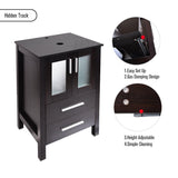 Shop for 24 inch bathroom vanity modern stand pedestal cabinet wood black fixture with mirror ocean blue tempered glass sink top with single faucet hole