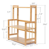 Featured 3 tier standing spice rack little tree kitchen bathroom countertop storage organizer bamboo spice bottle jars rack holder with adjustable shelf bamboo