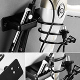 Budget exttlliy wall mount aluminum hair blow dryer holder organizer with straightener storage stand rack for bathroom not include glue black