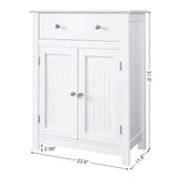 Top vasagle free standing bathroom cabinet with drawer and adjustable shelf kitchen cupboard wooden entryway storage cabinet white 23 6 x 11 8 x 31 5 inches ubbc61wt