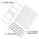 Cheap obor expandable under sink organizer 2 tier multifunctional storage rack with removable shelves and steel pipes for kitchen bathroom and garden