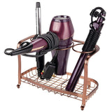 Amazon mdesign metal hair care styling tool organizer holder 3 sections bathroom vanity countertop storage for hair dryer flat irons curling wands hair straighteners venetian bronze