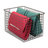 Try mdesign large farmhouse deco metal wire storage organizer basket bin with handles for organizing closets shelves and cabinets in bedrooms bathrooms entryways hallways 8 high 4 pack bronze