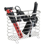 Select nice mdesign metal wire hair care styling tool organizer holder basket bathroom vanity countertop storage for hair dryer flat irons curling wands hair straighteners brushed