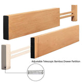 Heavy duty hossejoy bamboo drawer divider kitchen drawer organizer spring adjustable expendable drawer dividers best dividers for kitchen dresser bedroom baby drawer bathroom desk pack of 4