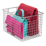 Shop here mdesign large farmhouse decorative metal wire storage basket bin with handles for organizing closets shelves and cabinets in bedrooms bathrooms entryways and hallways 8 high 4 pack chrome