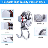 Products suction cup hooks heavy duty vacuum hook wall suction hooks for flat smooth wall bathroom kitchen towel robe loofah stainless steel chrome pack of 3