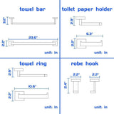 Shop for luckin towel bar set chrome polish modern bathroom accessories set silver hardware bath towel rack set with toilet paper holder 4 pcs