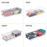 Shop mdesign makeup storage organizer box for bathroom vanity countertops drawers holds beauty blenders eyeshadow palettes lipstick lip gloss makeup brushes hinged lid 13 4 long 4 pack clear