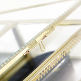 Best hersoo large mirror glass top dresser make up organizer jewelry cosmetic display stackable cube 6 drawers set dresser storage for vanity with lid bathroom accessories brushes container 3drawerg