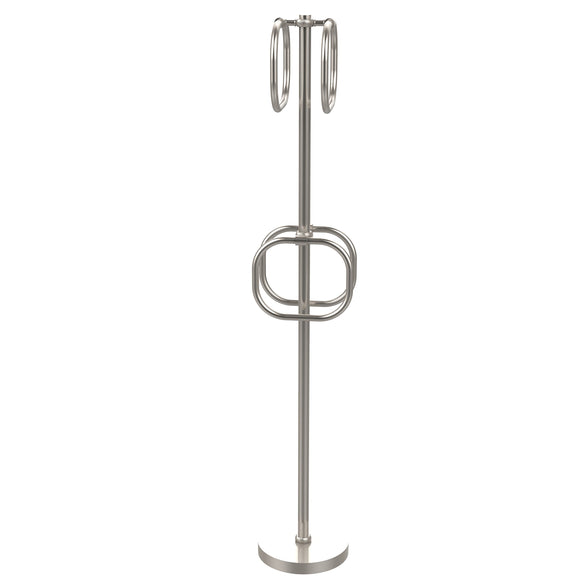 Allld|#Allied Brass TS-40T-SN Towel Stand with 4 Integrated Towel Rings,