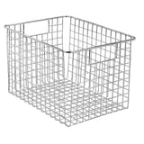 The best mdesign large farmhouse decorative metal wire storage basket bin with handles for organizing closets shelves and cabinets in bedrooms bathrooms entryways and hallways 8 high 4 pack chrome