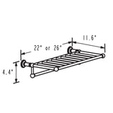 Ginger 4543-24/SN Columnar 24" Hotel Shelf Rack with Towel Bar, Satin Nickel