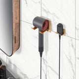 Storage xigoo adhesive hair dryer holder wall mount bathroom hair blow dryer rack organizer stick on wall fit for most hair dryers upgrade gold