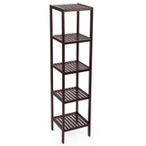 Shop here songmics 100 bamboo bathroom shelf 5 tier multifunctional storage rack shelving unit bathroom towel shelf for kitchen livingroom bedroom hallway brown ubcb55z