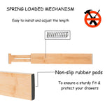 Latest skatco bamboo drawer dividers spring adjustable kitchen drawer organizers set of 4 bamboo drawer organizer drawer divider for the kitchen bedroom dresser office bathroom natural