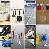 New ahiment broom mop holder wall mount stainless steel garden tool organizer with 2 racks 3 hooks for kitchen bathroom garage and closet grey