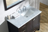 Budget friendly ariel cambridge a043s r cwr esp 43 inch right offset single sink bathroom vanity set in espresso with carrara marble countertop rectangular sink
