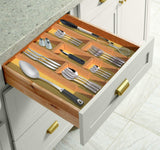 Order now skatco bamboo drawer dividers spring adjustable kitchen drawer organizers set of 4 bamboo drawer organizer drawer divider for the kitchen bedroom dresser office bathroom natural