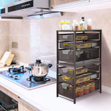 Cheap simple trending 3 tier under sink cabinet organizer with sliding storage drawer desktop organizer for kitchen bathroom office stackbale bronze