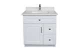 30 ̎ Maple Wood Bathroom Vanity in White - Combo