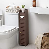 TuoxinEM 31.5" Slim Bathroom Toilet Paper Storage Cabinet (Brown) only $17.49