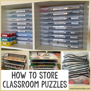 How to Store Classroom Puzzles and Game Boards