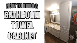 Using 1/5 sheets of 5/8" melamine particle board, 1/2 a sheet of 1/4" hard board and a few pieces of 3/4" pine board I created this bathroom towel cabinet for ...