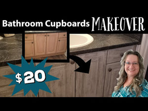 Bathroom Cabinet Makeover~Get it Done Challenge~Paint Farmhouse Style Cabinets with Chalk Paint #farmhousestyle #bathroomcupboardsmakeover ...