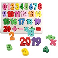 Kimuvin Wooden Number Puzzles, Preschool Educational Learning Board Toys only $6.99