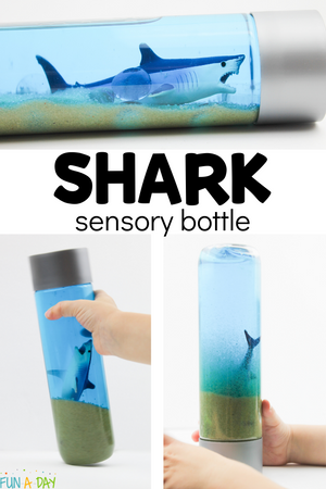 Shark Sensory Bottle to Make for an Ocean Theme or Shark Week