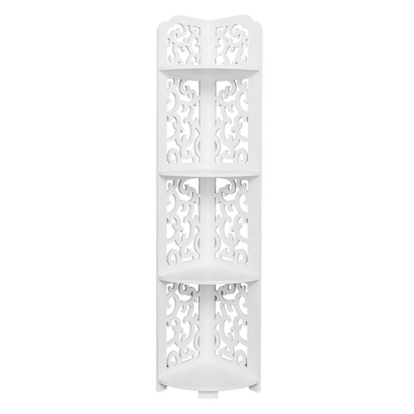 Daqing Carving Style Waterproof 120-Degree Angle 4 Layers Bathroom Cabinet Shelf White