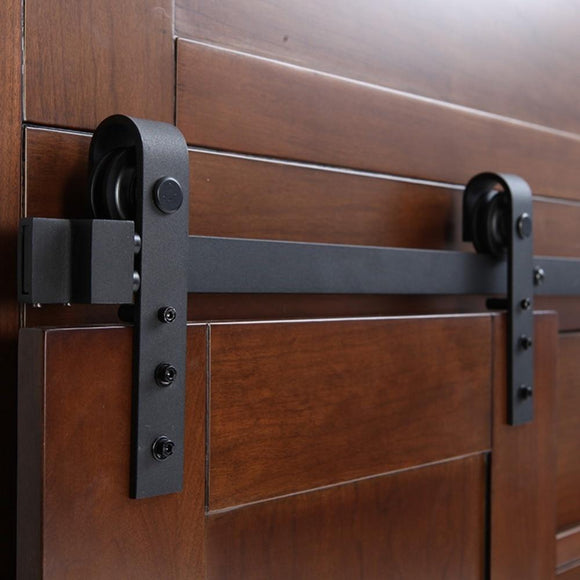 3.3 FT High Cost Effective Black Carbon steel REAL mini sliding barn door hardware for kitchen Bathroom cabinet door