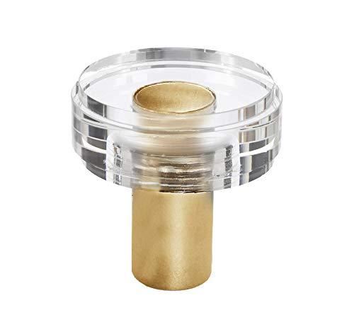 Belle Crystal 1.25” Knob Pulls Handle Hardware Burnished Brass Finish Great for Kitchen or Bathroom Cabinets, Drawers, Dressers, and More! - P100-11/4546