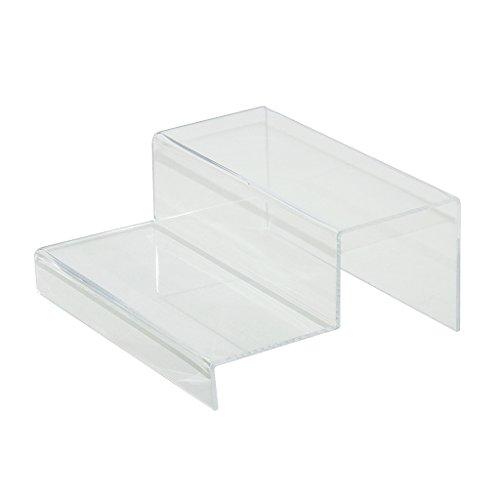 2 Pieces Pack Clear 2 Tier Acrylic Counter Top Riser By Combination Of Life