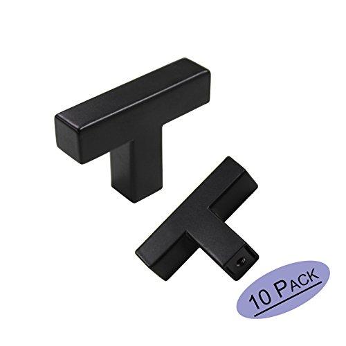 10Pack Goldenwarm Black 1/2In Square Bar Cabinet Pull Drawer Handles And Knobs Stainless Steel Single Hole Hardware For Kitchen And Bathroom Cabinets Cupboard 2In 50Mm Overall Length