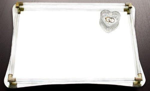 Budget friendly american atelier decorative jewelry tray beautiful jeweled mirror valet catchall w handles for jewelry perfume toiletries or makeup for dresser vanity table bathroom more