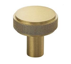 Belle Knurled 1.25” Knob Pulls Handle Hardware Burnished Brass Finish Great for Kitchen or Bathroom Cabinets, Drawers, Dressers, and More! - P100-11/4543