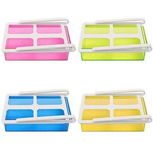 Plastic Refrigerator Storage Rack (Multicolour) -Set of 4