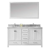 Shop here virtu usa caroline avenue 60 inch double sink bathroom vanity set in white w round undermount sink italian carrara white marble countertop no faucet 1 mirror gd 50060 wmro wh